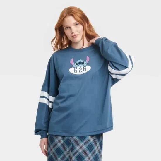 Women's Stitch Collegiate Long Sleeve Jersey Graphic T-Shirt - Blue image {3}