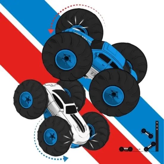 Sharper Image RC Race Car Flip Stunt Rally Vehicle - Blue image {4}