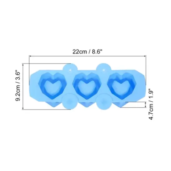 Unique Bargains Silicone Heart-Shaped Reusable Ice Cube Tray 2 Pcs image {1}