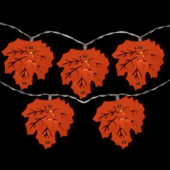 Northlight LED Maple Leaves Fall Harvest Fairy Lights - 4.5 ft Silver Wire - 10ct image {3}