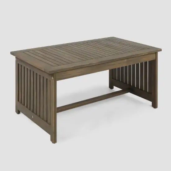 Carolina 4pc Acacia Wood Chat Set - Gray - Christopher Knight Home: Outdoor Seating with Cushions & Coffee Table image {4}