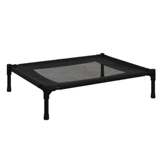 Elevated Dog Bed - 30x24-Inch Portable Pet Bed with Non-Slip Feet - Indoor/Outdoor Dog Cot or Puppy Bed for Pets up to 50lbs by PETMAKER (Black) image {1}