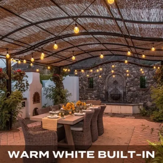 BrightLux 18ct LED 36ft Color Flow Solar Indoor Outdoor Filament String Lights Multicolor Bulbs with Black Wire image {4}