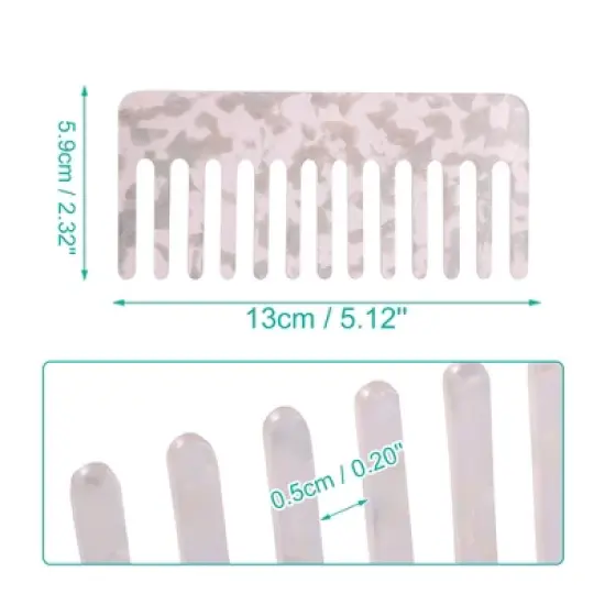 Unique Bargains Anti-Static Hair Comb Wide Tooth for Thick Curly Hair Hair Care Detangling Comb For Wet and Dry Dark 2.5mm Thick Pink 2 Pcs image {3}