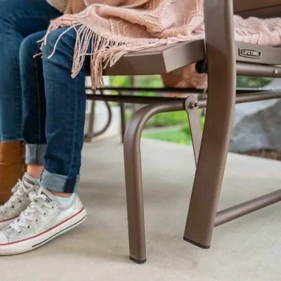 Lifetime Glider Bench, Faux Wood, Brown 60290 image {5}