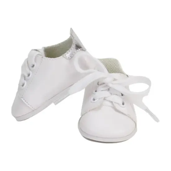 Sophia&rsquo;s Silver Metallic Jacket, Black Side Stripe Joggers, Sneakers, & Hat for 18&rdquo; Dolls, Silver/Black image {4}