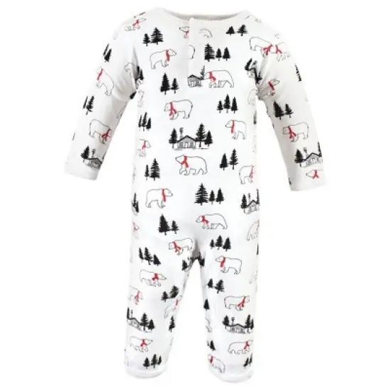 Hudson Baby Unisex Baby Cotton Coveralls, Buffalo Plaid Bear image {4}