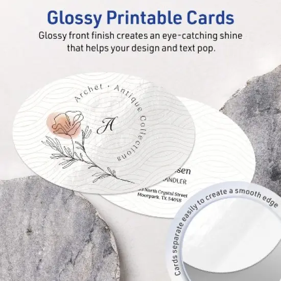Avery Oval Flat Cards, 4" x 6", Glossy White, 100 Total image {2}