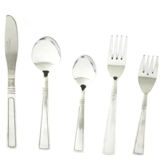 Gibson Creston 20 Piece  Flatware Set withTumble Finish image {4}