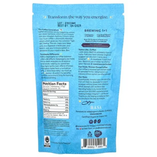 Rasa Adaptogen-Packed Coffee, Dirty, 8 oz (226 g) image {1}