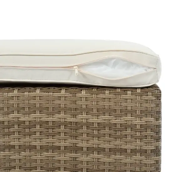 5pc Wicker Patio Seating Set with Cushions - Brown/Beige - GODEER image {2}