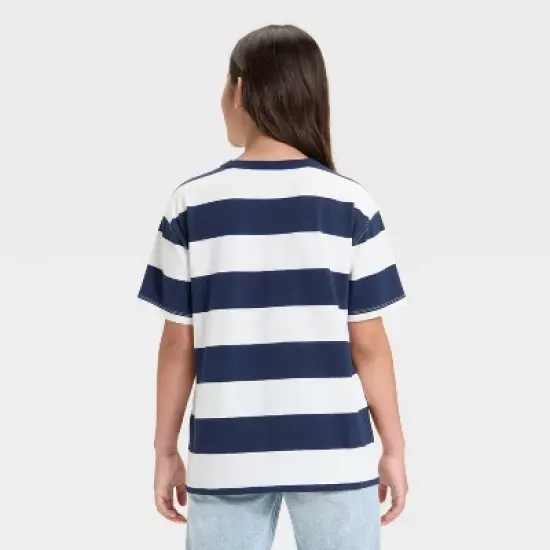 Girls' Oversized Short Sleeve Striped T-Shirt - art class&trade; image {1}