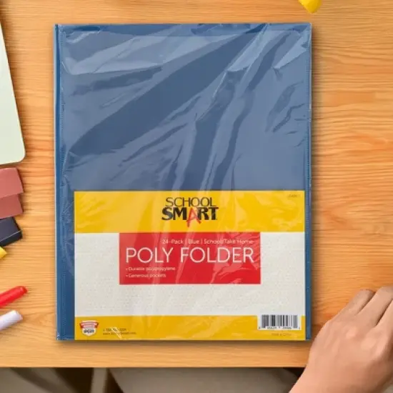 School Smart Take Home Folder, Blue, Set of 24 image {3}