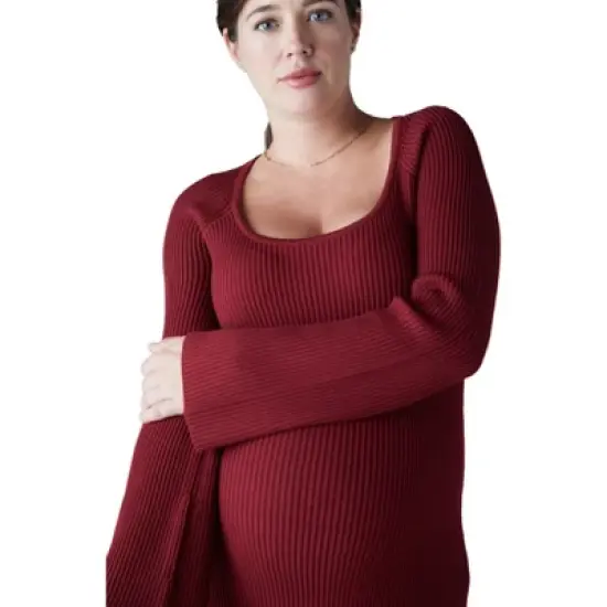 Ingrid & Isabel Maternity Ribbed Flare Sweater Mini Dress image {4}