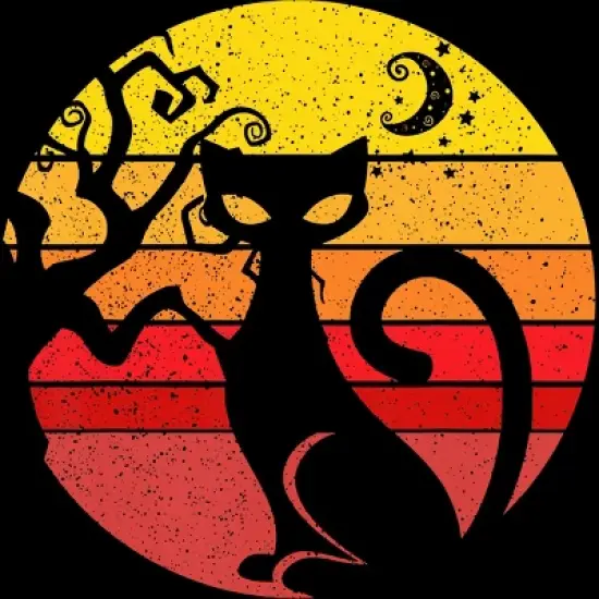 Women's Design By Humans Black Cat Halloween Costume Scary Vintage Cats By TaiHan Racerback Tank Top image {1}