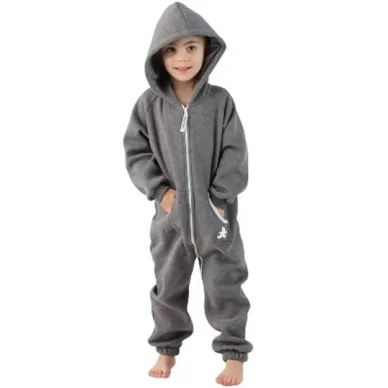 Joggies - Charcoal Gray Toddler Footless Hoodie Onesie image {3}