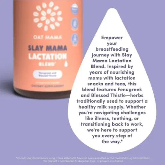 Oat Mama Slay Mama Lactation Supplements - 60ct image {3}