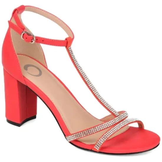 Journee Collection Womens Denali Open Toe Mid Block Heel Pumps image {12}