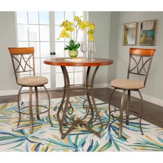 Carter Pub Bar Height Table Metal/Cherry - Powell Company image {4}