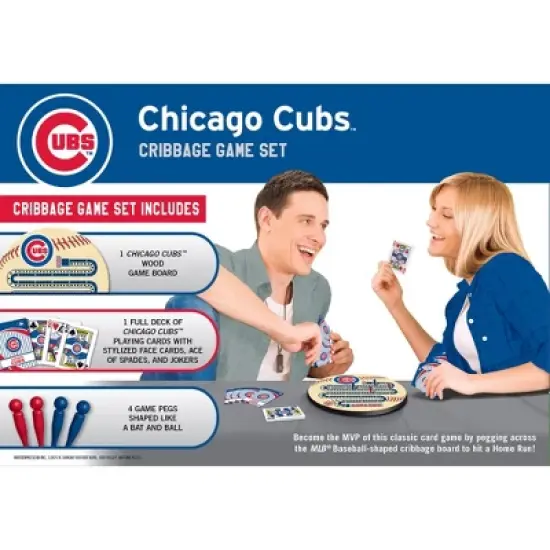 MasterPieces Officially Licensed  MLB Chicago Cubs Wooden Cribbage Game for Adults image {3}