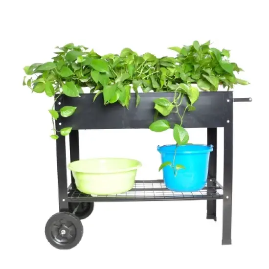 Mobile Metal Raised Garden Bed Cart with Legs, Elevated Tall Planter Box with Wheels for Outdoor Indoors House Patio Backyard Vegetables Tomato DIY image {7}