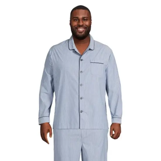 Lands' End Men's Poplin Pajama Shirt image {5}