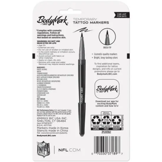 NFL New England Patriots Temporary Tattoo Marker - 3pk image {3}