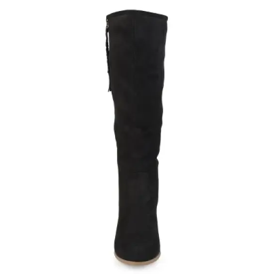 Journee Collection Womens Sanora Wide Calf Stacked Heel Riding Boots image {5}