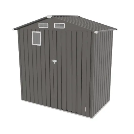 MOEPISY 6X4 FT Metal Outdoor Storage Shed, Tool Shed with Pitched Roof Watertight image {7}