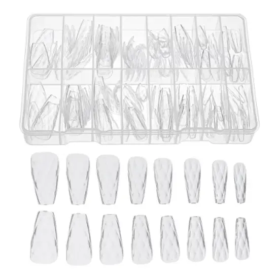 Unique Bargains 3D Argyle Fake Nails 150 Pcs image {5}