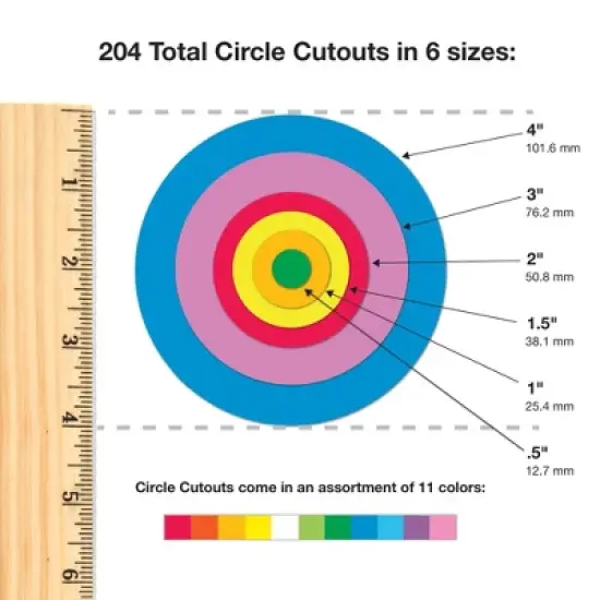 FreshCut Crafts Punch Out Paper Cutouts, Everyday Shapes, Hearts, Stars & Circles, 492 Pieces image {3}