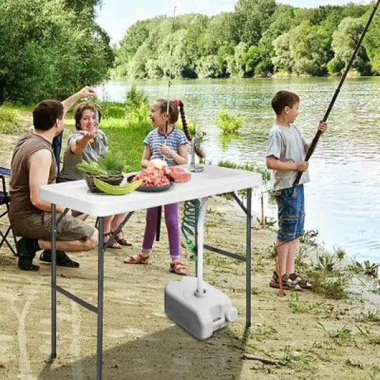 Costway Folding Fish Table Hunting Clean Cutting Camping Sink Faucet w Sprayer image {2}