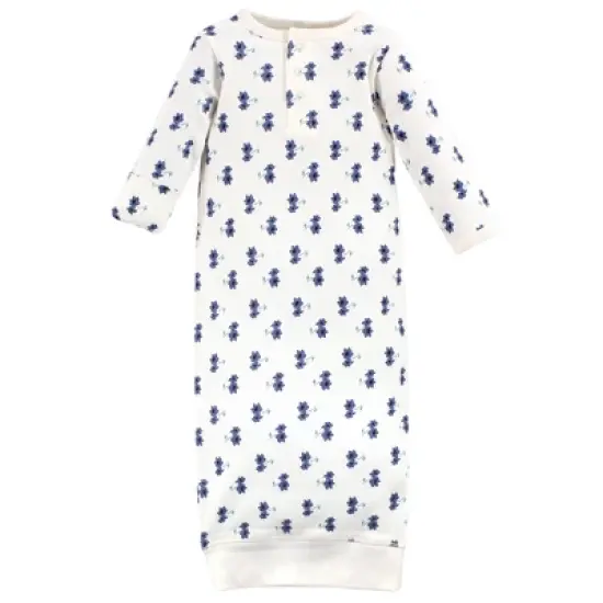 Touched by Nature Baby Girl Organic Cotton Henley Long-Sleeve Gowns 3pk, Garden Floral image {1}