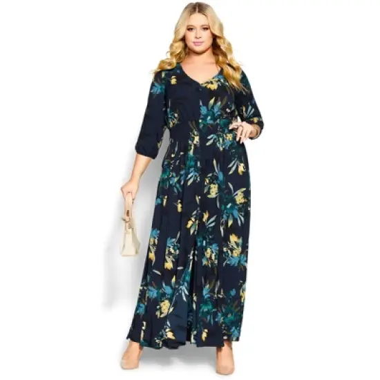 Women's Plus Size Emmaline Maxi Dress - navy  | CITY CHIC image {3}
