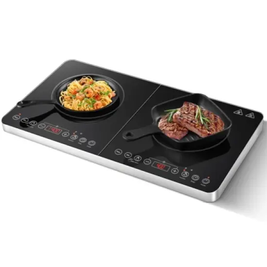 Double Induction Cooktop,2 Burner Independent Control,Ultrathin Body,10 Temperature induction hob,1800W-Multiple Power Levels,4 Hour Timer image {10}