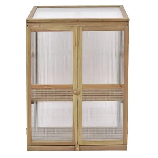 Costway Garden Portable Wooden GreenHouse Cold Frame Raised Plants Shelves Protection image {8}