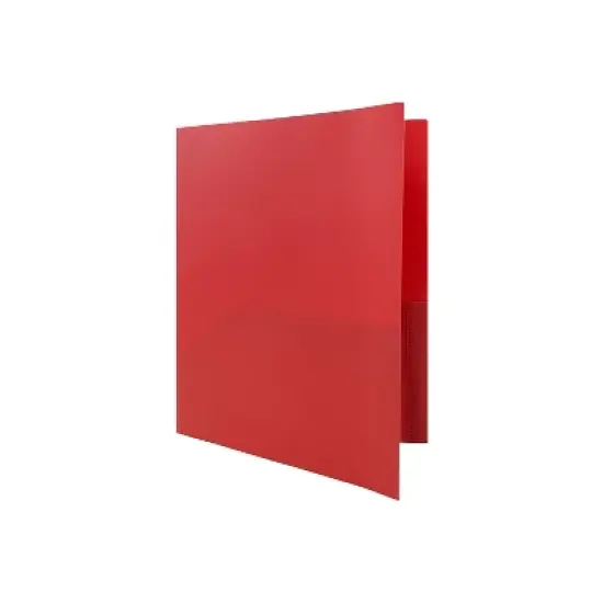 JAM Paper Plastic Two-Pocket School POP Folders w/Metal Prongs Fasteners Red 382ECREDB image {3}