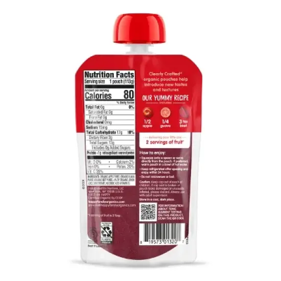 Happy Baby Organics Clearly Crafted Stage 2 Apples, Guavas & Beets - 4oz image {1}