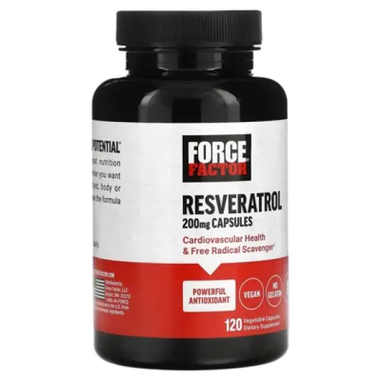 Force Factor Resveratrol, 200 mg, 120 Vegetable Capsules image {3}