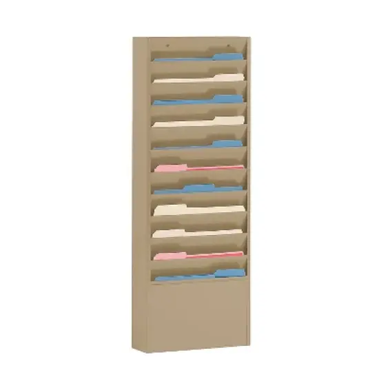 Durham Wide-Pocket Vertical Literature Racks 11 Pocket Tan 405-75 image {1}