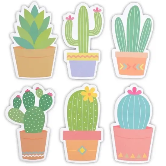 Paper Junkie 6-Pack Cactus Sticky Notes, Cute Succulent Note Pad for Office Stationery Supplies, Adhesive Plant Memo Reminder Notepads, 6 Designs image {8}