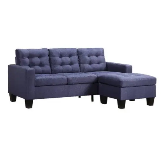 81" Earsom Sofa Blue Linen - Acme Furniture image {2}