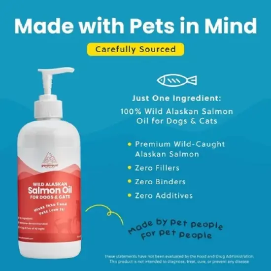Wild Alaskan Salmon Oil for Cats & Small Dogs, Supports Skin, Coat, Joint & Overall Well-Being, Pure & Premium Alaskan Salmon Oil W/ No Fillers, 16 oz image {3}