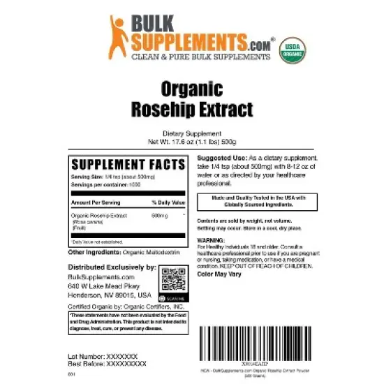 BulkSupplements Rosehip Extract Powder image {5}