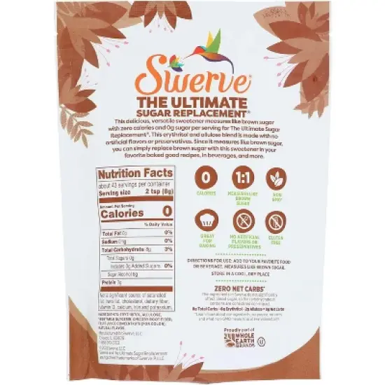 Swerve Brown Zero Calorie Sweetener - Case of 6/12 oz image {2}
