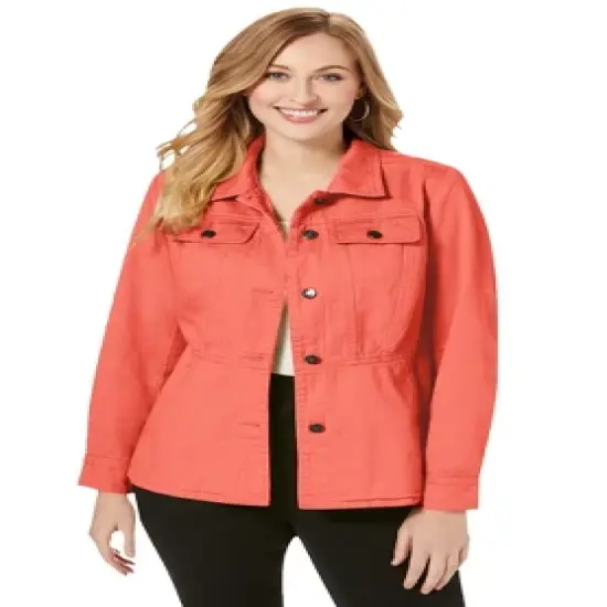 Jessica London Women&rsquo;s Plus Size Peplum Denim Jacket image {8}