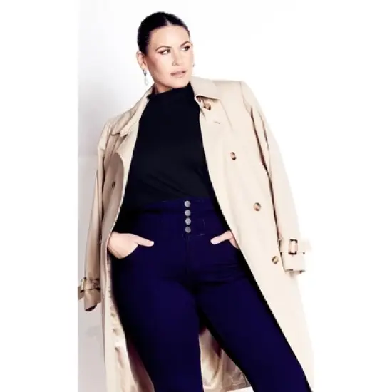 Women's Plus Size Organic Mock Neck Top - black | AVENUE image {6}