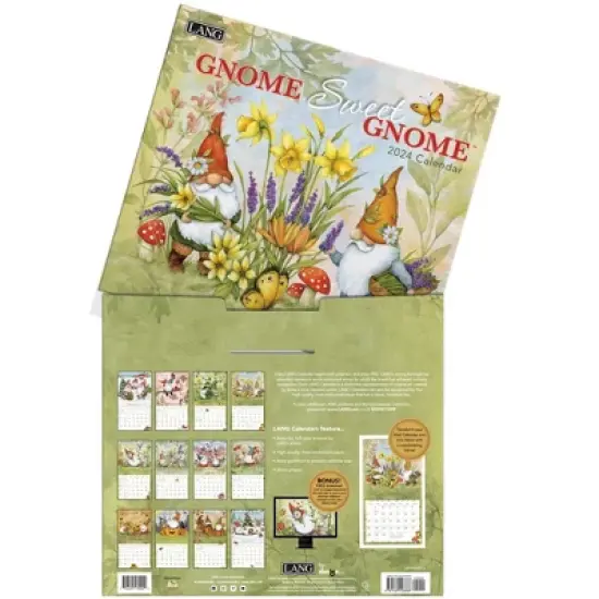 Lang 2024 Wall Calendar 24"x12" Gnome Sweet Gnome image {3}