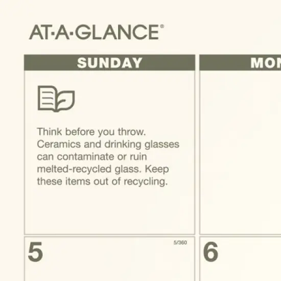 Recycled Monthly Desk Pad, 22 x 17, Sand/Green Sheets, Black Binding, Black Corners, 12-Month (Jan to Dec): 2026 image {2}