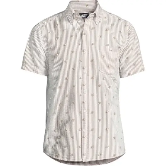 Lands' End Men's Traditional Fit Short Sleeve Seersucker Shirt image {14}